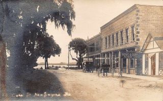 Fl 1900’s Real Photo Florida Canal Street In Smyrna Beach,  Fla - Volusia Co.