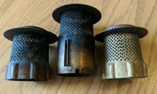 3 Antique B&H Flame Spreaders Bradley & Hubbard Center Draft Kerosene Oil Lamp 2