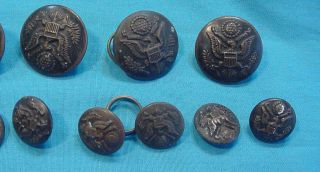GROUP OF US ARMY 1910 STYLE RIMLESS UNIFORM BUTTONS 3