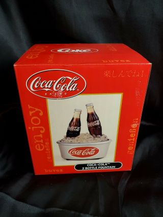 Coca - Cola 2 Bottle Light Musical Ice Fountain Cooler Collectible Lamp Real Water
