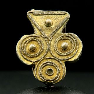 Kyra - Ancient Moorish Brass Pendant - 23.  5 Mm Long - 1800s/1900s