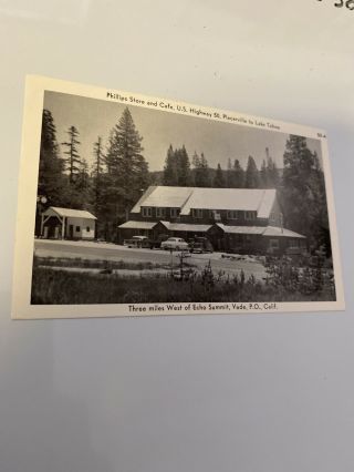 Lake Tahoe Highway 50 Phillips,  Ca Postcard General Store And Gas Stop El Dorado