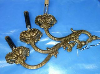 5 Vintage Elaborate Fanciest Chandelier Lamp Arm Parts Brass