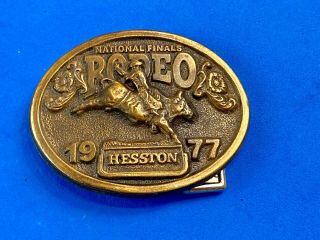 Vintage 1977 Hesston National Finals Rodeo Nfr Western Cowboy Belt Buckle