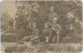 Ww1.  Austro - Hungary Photograph №130,  K.  U.  K.  Soldiers Gun,  Machine Gunners Cap