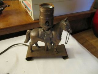Vintage Horse Lamp Small 6 1/2 " Tall With (no Shade)