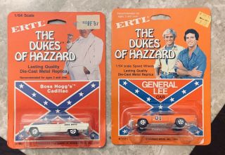 The Dukes Of Hazzard Ertl General Lee / Boss Hogg Cadillac Set 1:64