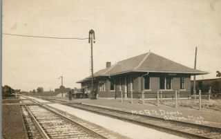 C R Childs Mich Rppc M.  C.  Railroad Station Galien Michigan Real Photo Postcard