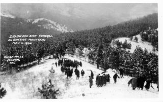 Deadwood Dick Funeral Sunrise Mountain Black Hills Sd South Dakota Rppc Postcard