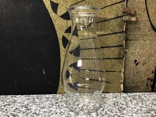 Vintage Beaded Glass Oil Hurricane Lamp Chimney Globe Shade 8.  5 " High 3 " Base