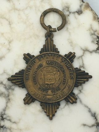 Antique Leominster Massachusetts Recognition Of Service In World War I Medal Wwi