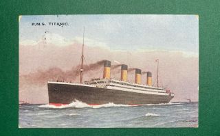 Rms Titanic Printed Picture Postcard April 24 1912 Eastbourne England White Star