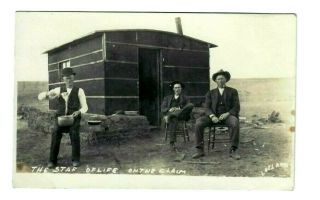 Rppc Life On Land Claim Men Camp Pierre South Dakota Leeland Photo Postcard Gold