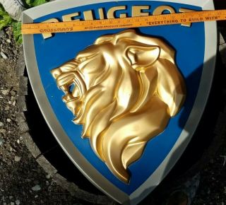 Vintage 1970 ' s dealership Peugeot old sign raised letters Lion Head Art GOLD 2