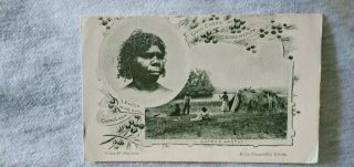 1908 Postcard Australian Aboriginal Queen Of The Soil A Queens Castle