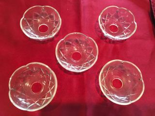 Set Of 5 Vintage Bobeches For Crystal Glass Chandelier