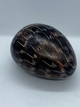 Hand Carved & Etched Stone Egg Besmo Kenya