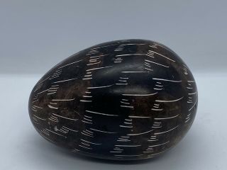 Hand Carved & Etched Stone Egg Besmo Kenya 2