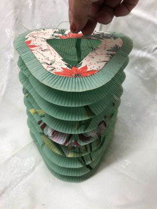 1960 Rare Vintage Hong Kong Chinese Paper Lantern Party Wedding Green Red Tassel