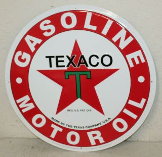 2 Large Vintage Style 24 " Texaco Gas Station Signs Man Cave Garage Decor Oil Can