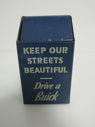 Vintage Keep Streets Drive A Buick Tin Advertising Bank Gas Oil Sb171