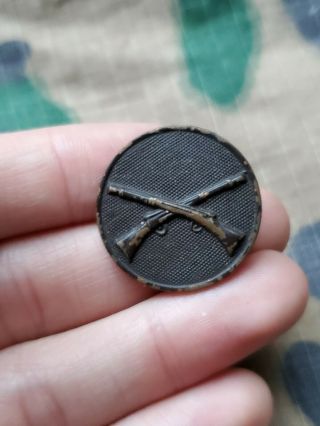 Wwi Us Army Enlisted Infantry Collar Disc Insignia Pin