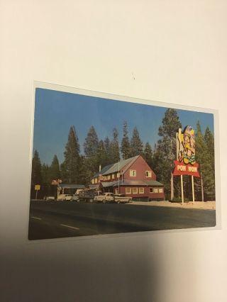 Phillips,  Ca Postcard Pow Wow Lodge Placerville Tahoe Highway 50 El Dorado Ca