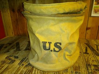 Rare Ww1 Us Cavalry Horse Feed Bag Collapsible Canvas.  1918 Kemper Thomas Co.
