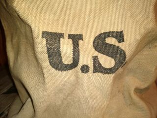 RARE WW1 US CAVALRY HORSE FEED BAG COLLAPSIBLE CANVAS.  1918 KEMPER THOMAS CO. 2