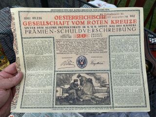 Wwi Ww1 Austrian 1916 1917 Dated Red Cross Document