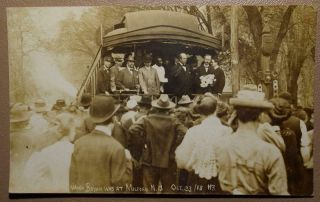 1908 Milford,  Nj - William Jennings Bryan Railroad Campaine Stop Photo Postcard