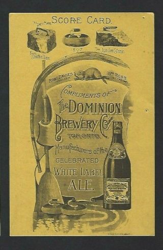 Curling Canada 1980 Score Card The Dominion Brewery Co.  Thornhill,  Ont.
