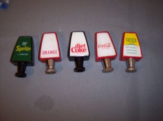5 Soda Fountain Dispenser Tap Handle Coca - Cola,  Diet,  Sprite,  Orange,  Fresca