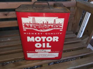 Vintage Metal 2 Gallon Lubroil Motor Oil Can