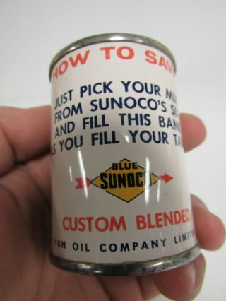 Vintage Blue Sunoco Motor Oil Can Coin Bank SB081 2