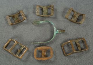 Wwi Indian Wars Us Army Cavalry Horse Tack Buckles Spurs Leavenworth Dug Boyt