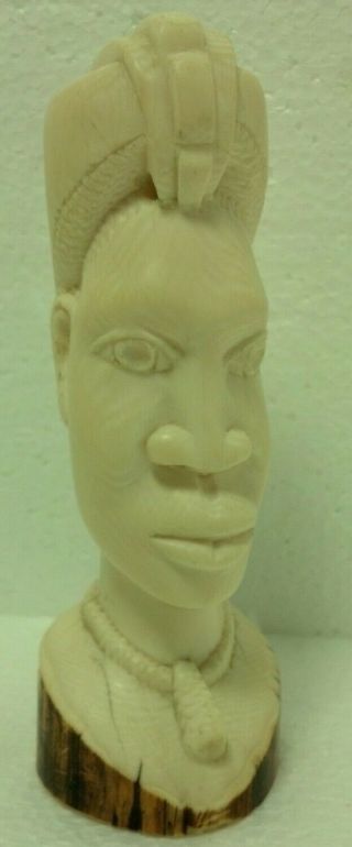 Resin " African Woman " Bust Figurine 5 " Tall Pre Owned