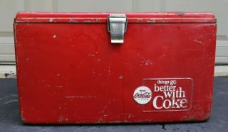 1950’s Vintage Coca Cola Picnic Cooler Progress Refrigerator Co.  Louisville Ky