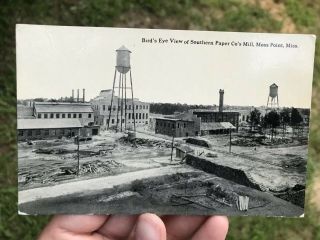 Antique Southern Paper Co - Moss Point,  Miss Mississippi Coast Postcard Rppc