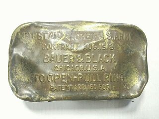 " Bauer & Black " Us Army Aug.  1918 Ww1 Era Military First Aid Kit