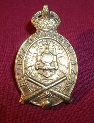 Ww1 Ww2? Zealand Railway Engineer Battalions Bronze Cap Badge