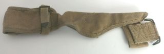 Antique Vintage H & P 1918 Wwi Brown Canvas Pick Holder Trench Tool Carrier Case