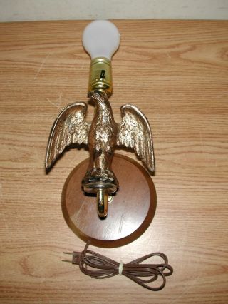 Vintage Leviton Brass Metal American Eagle Wall Hanging Lamp