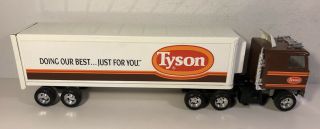 Vintage Ertl Tyson Food Semi Tractor Trailer Truck Pressed Steel Toy