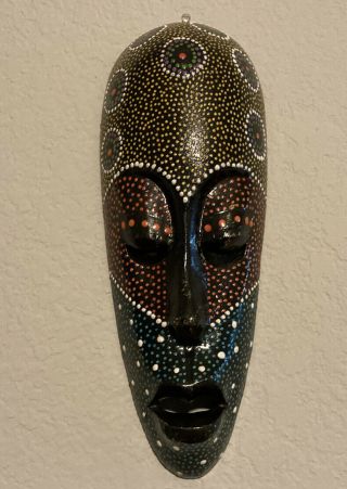 Hand Carved,  Hand Painted,  Wood Mask,  Wall Decor Tiki Style