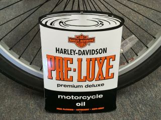 Harley Davidson Pre - Luxe Motorcycle Oil - 18 Gauge Steel Porcelain Sign
