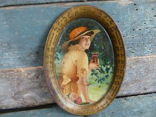 Antique Collectible Advertising Coca Cola Change Tip Tray 1916 Elaine