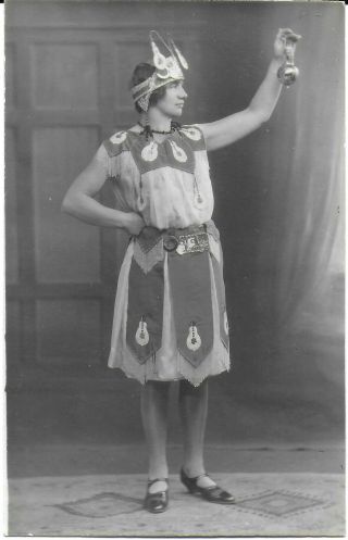British Advertising Rppc Of Woman Wearing Osram Light Bulb Dress 1915 - 20s