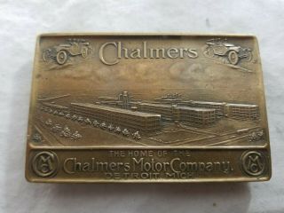 Whitehead & Hoag 1913 Chalmers Motor Company Bronze Paperweight Detroit Michigan