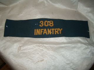 Ww1 Wwi Us U.  S.  Army Armband 308th Infantry 77th Division Div Lost Battalion Old